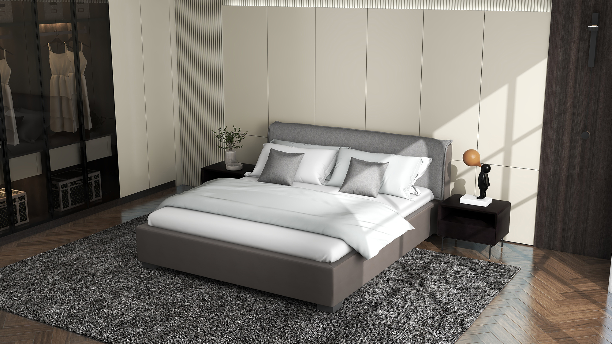 <p><strong>description：</strong></p><p>*bedframe with the 3D slats or motion</p><p>*leather feeling fabric, easy to clean</p><p>*Typical European style. &nbsp;</p><p>*Well matched the mattress and bedding.</p><p><br/></p>